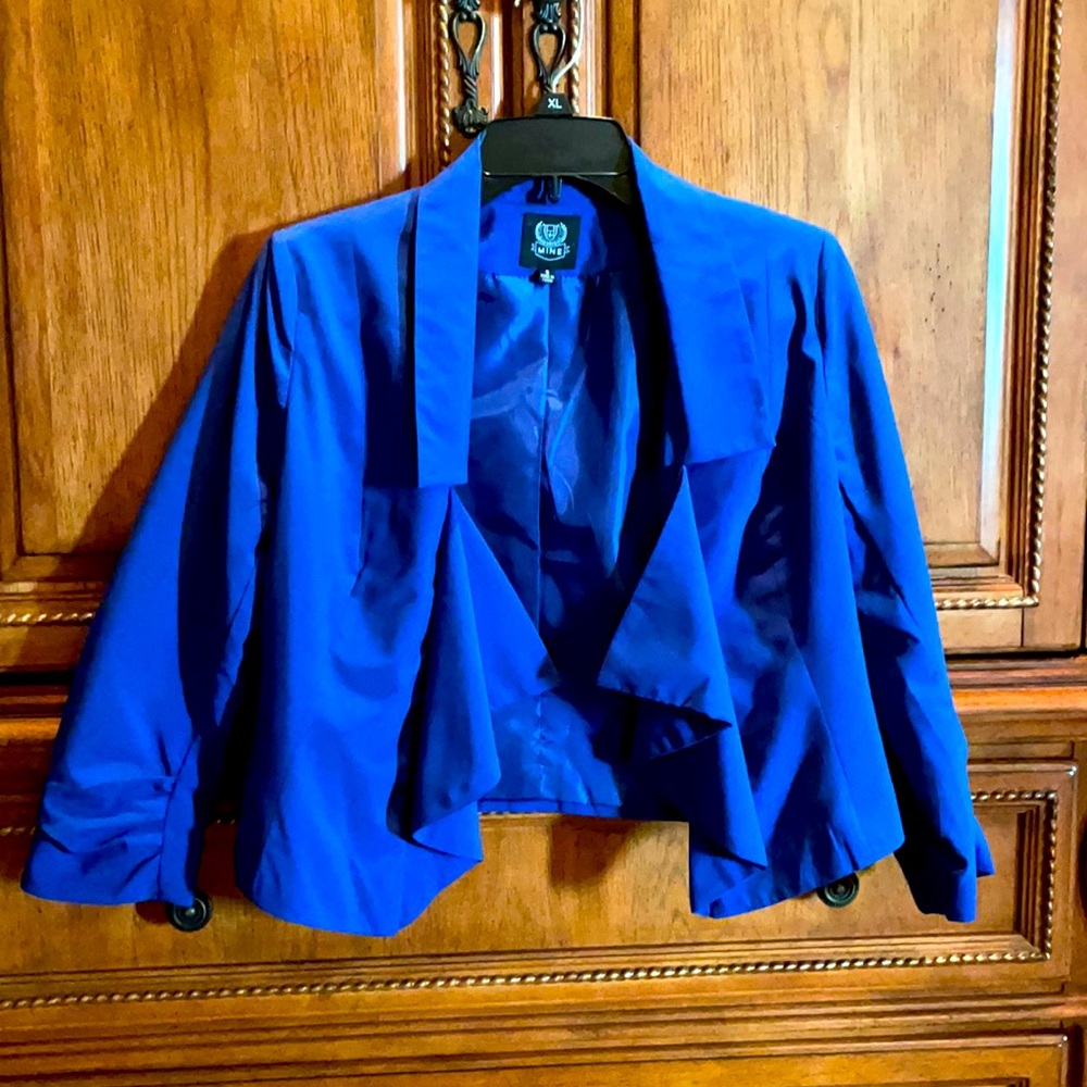 Royal blue fitted cropped blazer